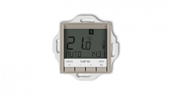 MINI Mechanizm uniwersalnego elektronicznego tygodniowego regulatora temperatury (podświetlenie białe) taupe 60MRT-3.1