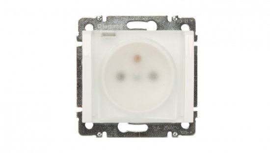 SISTENA LIFE Gniazdo bryzgoszczelne z/u IP44 z klapką arctic 775929