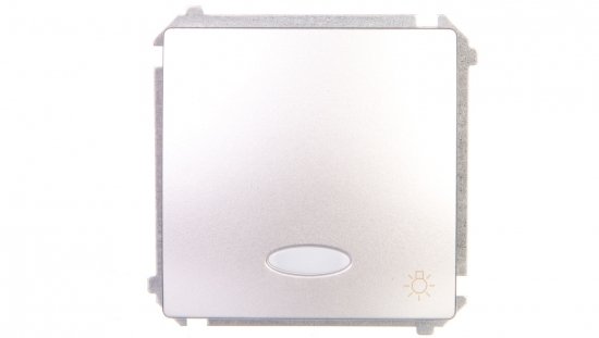 Simon Basic Przycisk światło z podświetleniem 10AX 250V, szybkozłącza, srebrny mat BMS1L.01/43