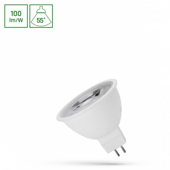 LED MR16 12V 4W SMD 55st CW z soczewką SPECTRUM