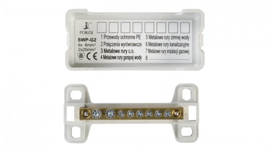Szyna wyrównująca potencjał SWP G2 6x6mm2 2x25mm2 A14-6208