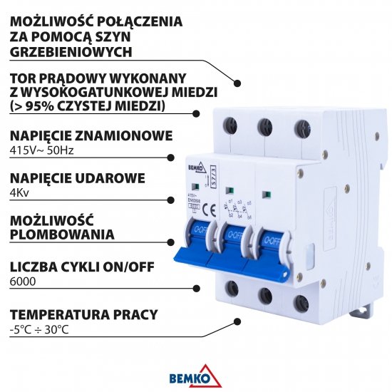 WYŁĄCZNIK NADPRĄDOWY 6KA 3P C 06A