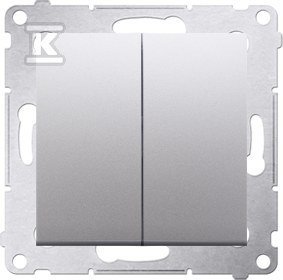 Łącznik świecznikowy do wersji IP44 10 AX, srebrny mat Simon54 + Ramka 1-krotna uniwersalna IP20 / IP44, srebrny mat Simon54 DMR811