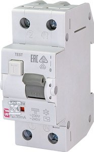 Wyłącznik różnicowoprądowy z zabezpieczeniem nadprądowym KZS-2M AC B16/0.03 002173104