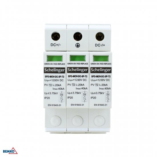 OGRANICZNIK PRZEPIĘĆ 3P DC 1200V KLASY T2 SCHELINGER