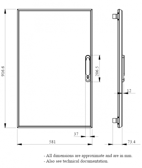 Prisma Set Drzwi pełne 930x600mm IP30 LVS08126