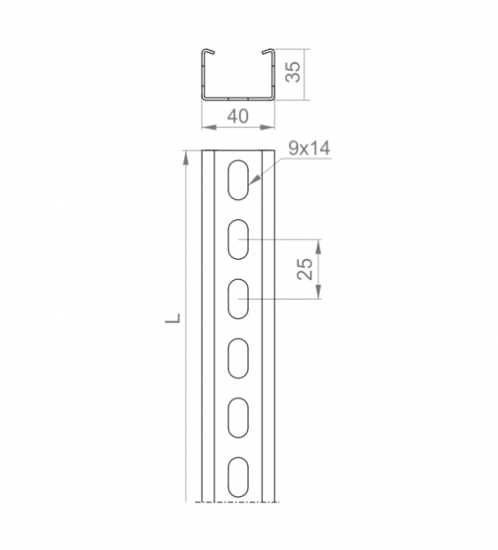 Ceownik wzmocniony CWD 40H35/3 1,2mm 610430