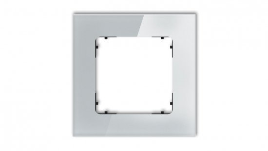 ICON Ramka uniwersalna pojedyncza kwadratowa - efekt szkła (ramka: szara spód: czarny) 15-12-IRSK-1