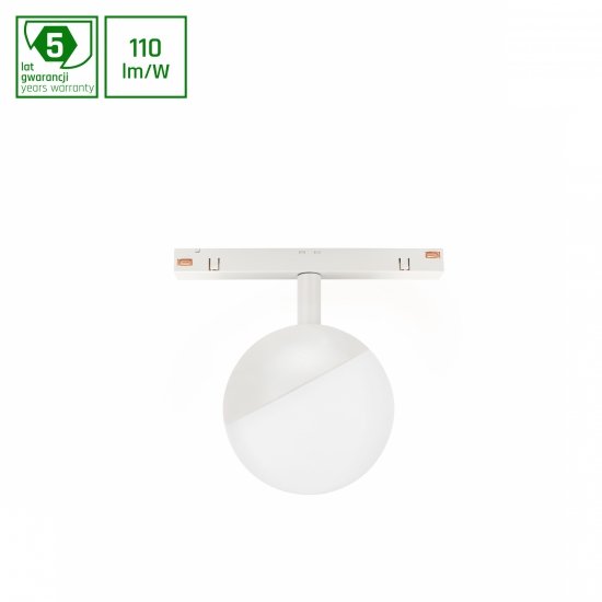 SYSTEM SHIFT - GLOBE oprawa kula na szynoprzewód 100x148mm 5W 165st biała 5 lat gw.