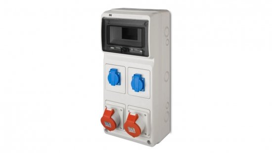 Rozdzielnica budowlana RS 8-mod. 2x2P+Z, 2x16A 5P IP44 szara 6241-00