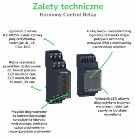 Przekaźnik kontroli fazy wielofunkcyjny RM35-T, zakres 194...528 V AC RM35TF30