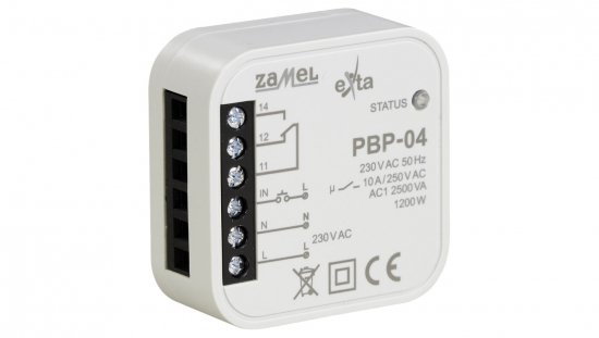 Przekaźnik bistabilny uniwersalny dopuszkowy 230V AC 10A PBP-04