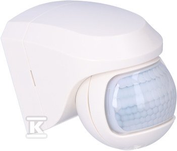 Czujnik ruchu naścienny Infra Garde 200 Max, zakres 200°, zasięg 11m, zasilanie 230W, przekaźnik 5A 1000W, tryb impulsowy, IP44, biały