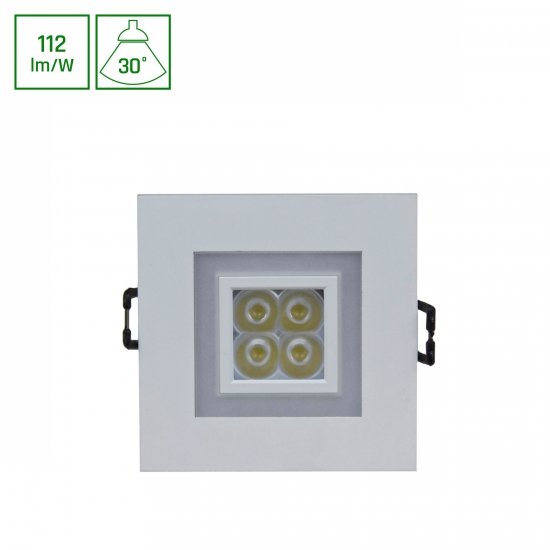 FIALE 4LED 4x1W 30st 230V SQUARE Z RAMKĄ CIEPŁOBIAŁĄ WW OCZKA LEDOWE