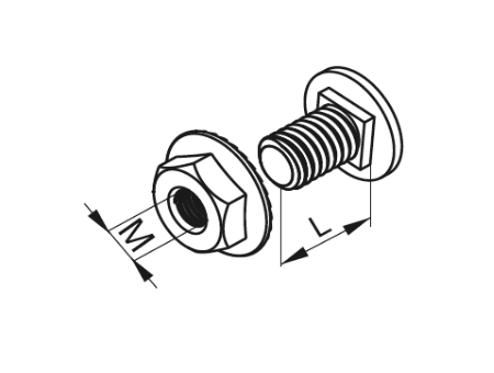 Śruba z łbem grzybkowym   nakrętka ząbkowana (kpl.) SGKFM8x20 651820 /100szt./