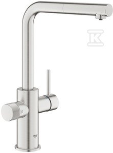 Bateria filtrująca Grohe Blue Pure Minta z wyciąganą, obracaną w zakresie 360° wylewką &quot;L&quot;, stal nierdzewna