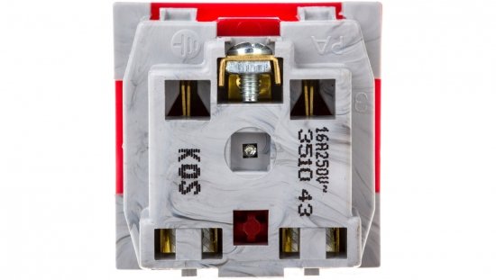 KOS45 Moduł - gniazdo pojedyncze z/u DATA z przesłonami /z kluczem/ czerwone 351043
