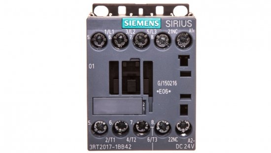 Stycznik mocy 12A 3P 24V DC 0Z 1R S00 3RT2017-1BB42