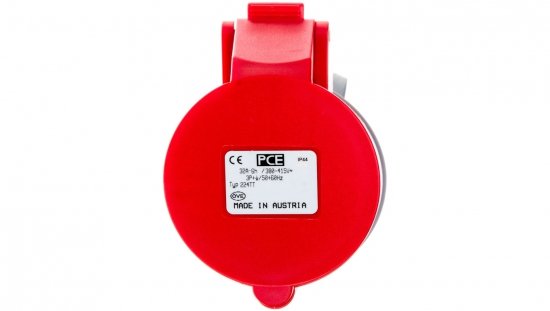 Gniazdo przenośne 32A 4P 400V czerwone IP44 TURBO SHARK 224-6TT
