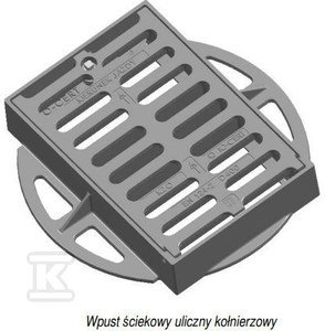 Wpust żeliwny ściekowy H115, KL.D400 (40T), kołnierz 4/4 (pełny), niemalowany (surowy)
