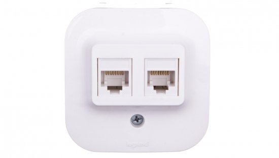 FORIX Gniazdo komputerowe podwójne RJ45 kat.5e UTP białe 782428