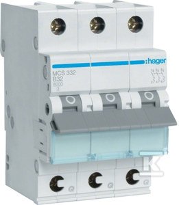 Wyłącznik nadprądowy Icn=6000A 3P C 32A QuickConnect MCS332