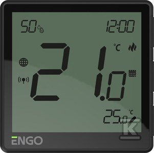 Regulator temperatury Internetowy, ENGO EONE-230B podtynkowy, dobowy, ZigBee, czarny, 230V