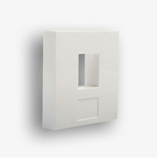 Adapter 45x45mm 1xRJ45, RJ12, biały