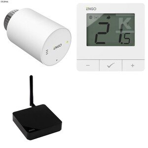 Głowica elektroniczna ENGO ETRV-M30 (1szt) w zestawie z regulatorem ENGO E25-230W (1szt) oraz bramką internetową ZigBee EGATE-PRO (1szt) DLR946