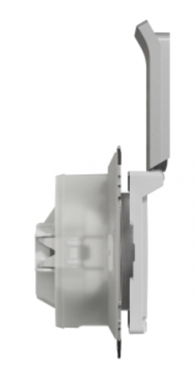 Schneider Electric, Sedna Design i Elements, Gniazdo zasilające 2P+PE z przesłonami torów pr. IP44, srebrne aluminium, SDD213013