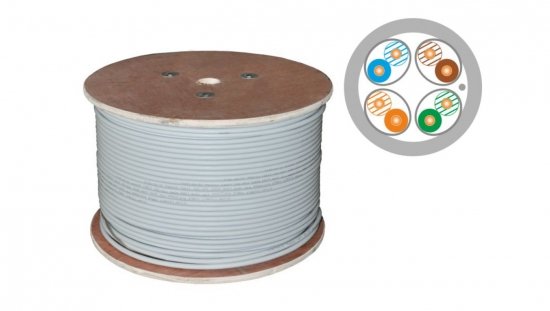 Kabel teleinformatyczny U/FTP kat.6A LSOH B2ca (10Gb/s) szary ALANTEC /500m/