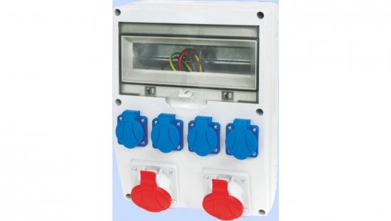 Rozdzielnica stacjonarna 14 modułów, 2x16A 3P+N+Z, 4x16A 2P+Z IP54 typ RSE-05 942100