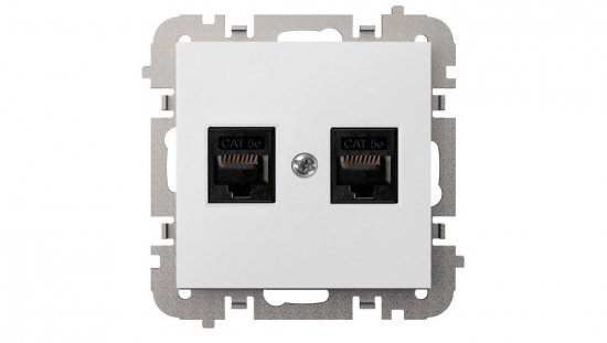 SANTRA gniazdo 2xkomputerowe RJ45 bez ramki podtynkowe biały 4149-10