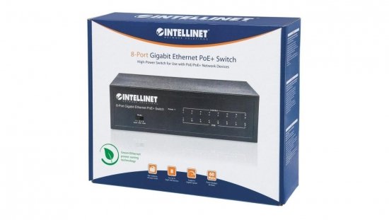 Gigabit Switch 8x 1000Mbps RJ45 PoE/PoE+ 60W VLAN 561204