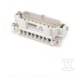 Wsad męski do pokrywy metalowej 16 pin lub 32 pin (piny 1-16), 16 A T0-EB016CF00