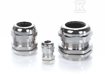 Metalowa dławica kablowa z gwintem metrycznym - mosiądz niklowany -mmG-40 z nakrętką, IP68, dla przewodów o średnicy 18-25mm MMG-40