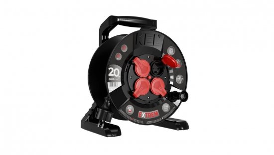 Przedłużacz bębnowy EXTREME LINE 4 gniazda z/u IP44 16A H07BQ-F 3x2,5 20m czarny W-100084