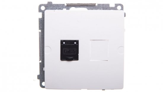 Simon Basic Gniazdo komputerowe pojedyncze RJ45 kat.6 z przesłoną białe BM61.01/11