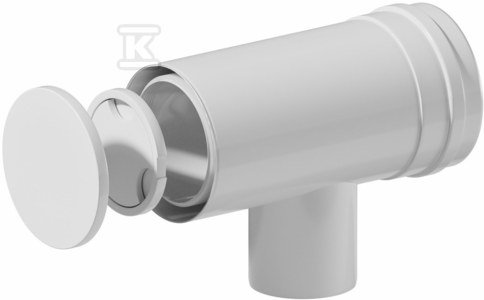 Kolano redukowane [nowe] PP-AL 87° DN60/100mm x 80/125mm z rewizją z uszczelką [EPDM] 