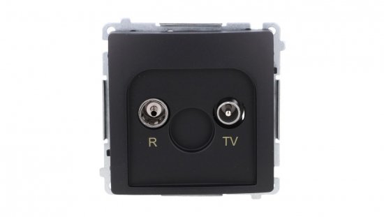 Simon Basic Gniazdo antenowe R-TV końcowe, separowane (moduł), 1x wejście: 5–862 MHz czarny BMZAR1/1.01/49