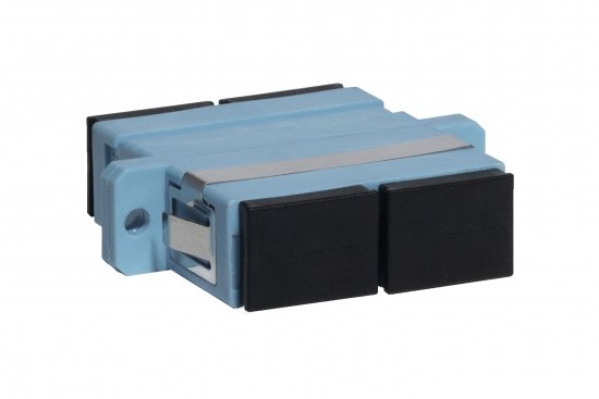 Adapter SC MM OM3 duplex turkusowy