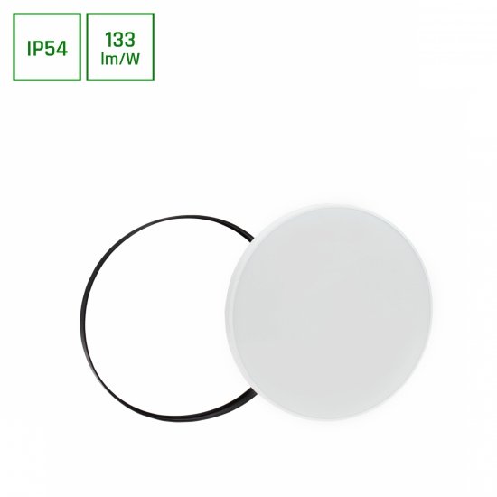 NYMPHEA BLACK &amp; WHITE RINGS 40W CW 230V 115st IP54 FI485x70 BIAŁY/CZARNY OKRĄGŁA
