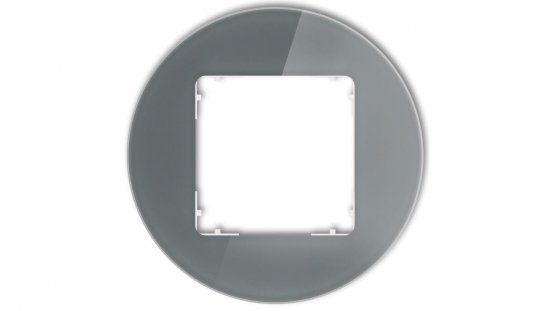 ICON Ramka uniwersalna pojedyncza okrągła - efekt szkła (ramka: grafitowa spód: biały) 28-0-IRSO-1