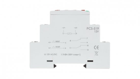 Przekaźnik czasowy 2P 8A 0,1sek-576h 12V AC/DC wielofunkcyjny PCS-519-12V