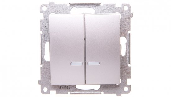 Simon 54 Łącznik świecznikowy z podświetleniem srebrny mat DW5ABL.01/43