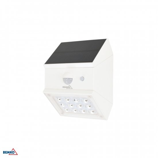 NAŚWIETLACZ SOLARNY LED RUBIC 2,5W 300LM 3000/4000/6000K IP65 BIAŁA CZ. PIR