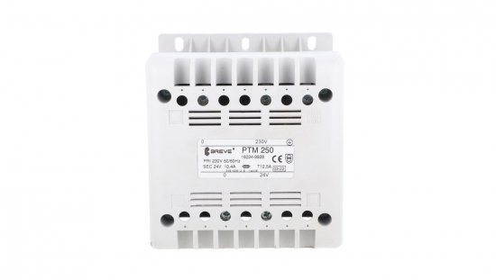 Transformator 1-fazowy bezpieczeństwa PTM 250 230/ 24V 10,4A, na szynę DIN, IP21, Ta 40, 16024-9928