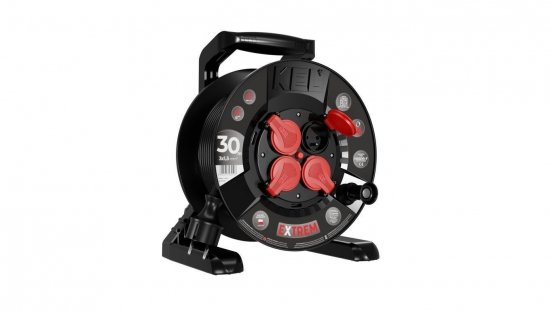 Przedłużacz bębnowy EXTREME LINE 4 gniazda z/u IP44 16A H05RR-F 3x1,5 30m czarny W-100028