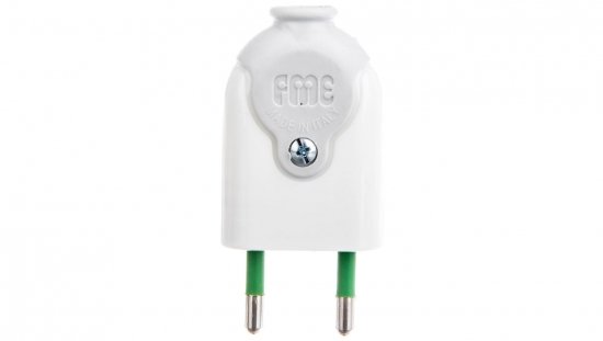 Wtyczka płaska 10A 250V biała FWB 51.220