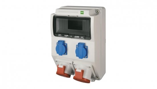 Rozdzielnica budowlana RS-9 9-mod. 2x2P+Z, 2x32A/5P, IP44 bez zabezpieczeń 6222-00